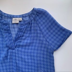 St. John's Bay split neck rolled cuff top